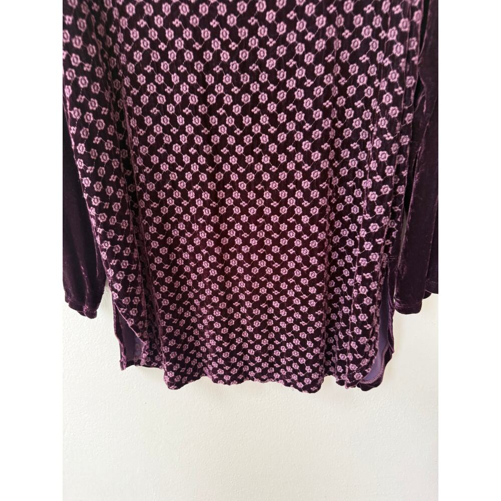 Johnny Was Peter & Greta Biya Large Purple eggplant Velvet Tunic Boho Longline - Picture 5 of 11